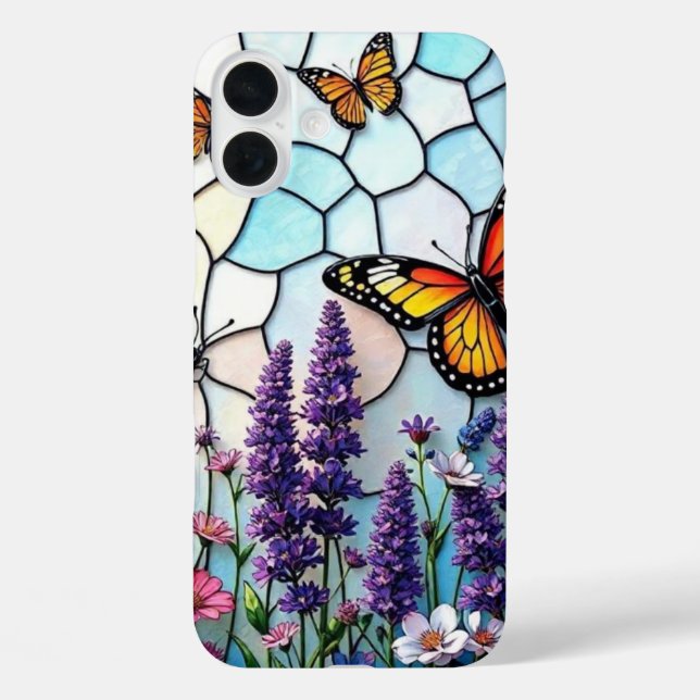 Kalming Lavander und Schmetterlingsglas Case-Mate iPhone Hülle (Rückseite)
