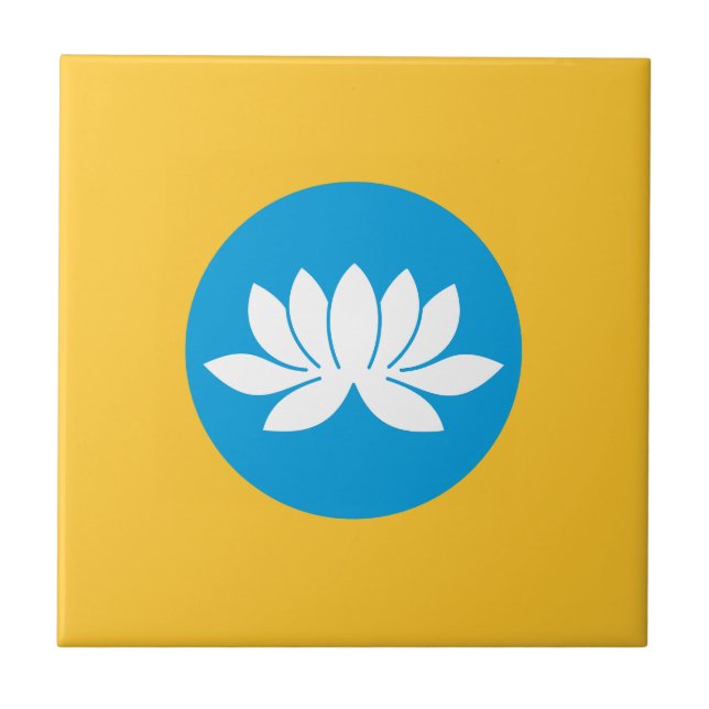 Kalmykia Flag Fliese (Vorderseite)