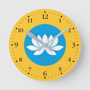 Kalmykia Flag Runde Wanduhr