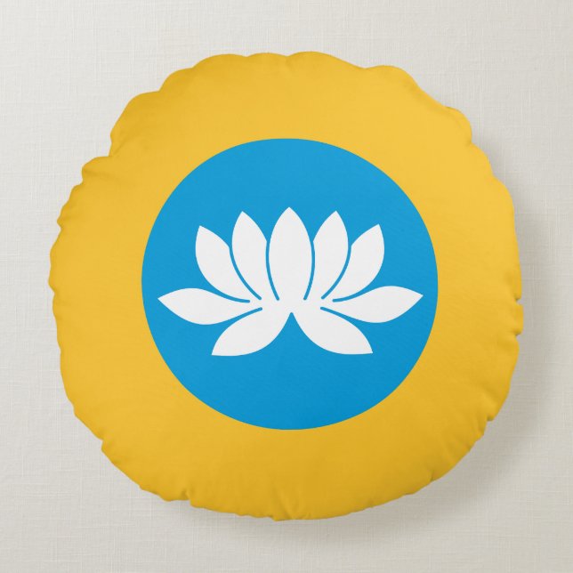 Kalmykia Flag Rundes Kissen (Vorderseite)