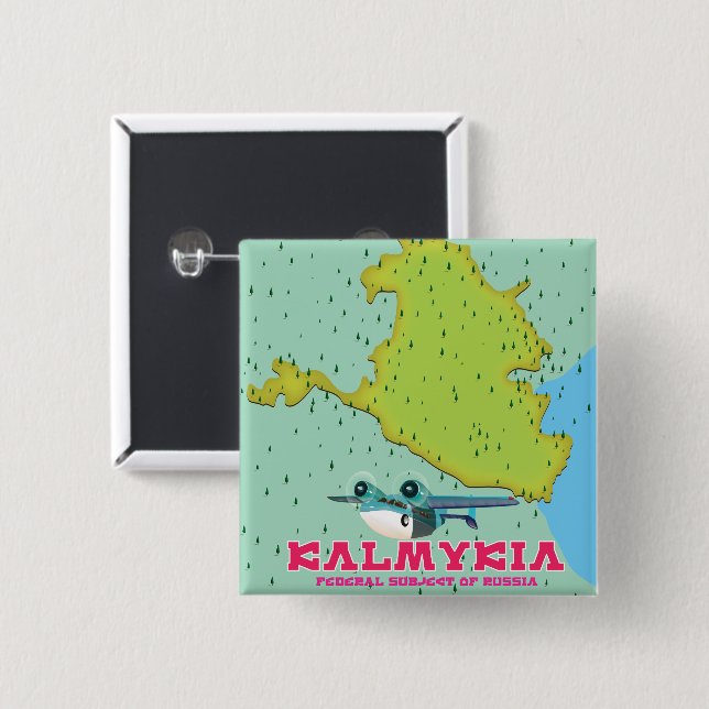 Kalmykia Russland-Karte Button (Vorne & Hinten)
