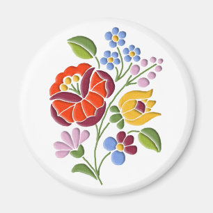 Kalocsa Stickerei - Ungarische Volkskunst Magnet