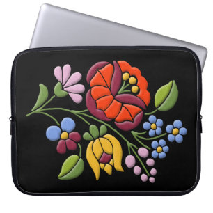 Kalocsa Stickerei - Ungarische Volkskunst schwarz  Laptopschutzhülle