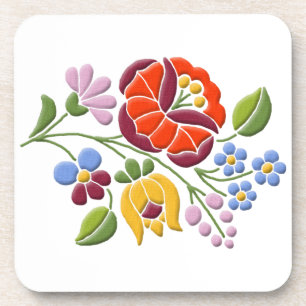 Kalocsa Stickerei - Ungarische Volkskunst Untersetzer