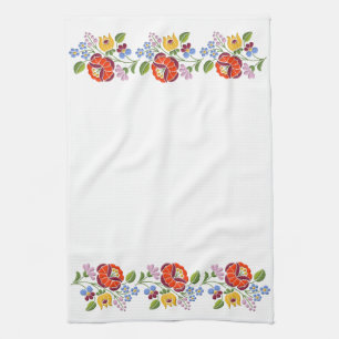 Kalocsa Stickerei-ungarisches Volkskunstmuster Geschirrtuch