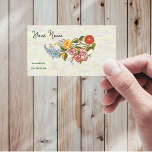 kalocsai floral motifs in light base visitenkarte