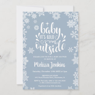 Kalt draußen Junge Winter Baby Shower Alles in Ein Einladung