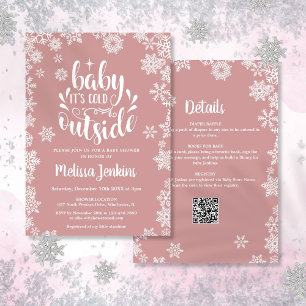 Kalt draußen Mädchen Winter Baby Shower Alles in E Einladung