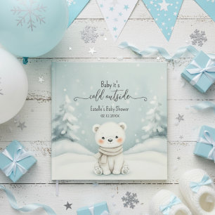 Kalt draußen Winter Eisbär Baby Shower Gästebuch