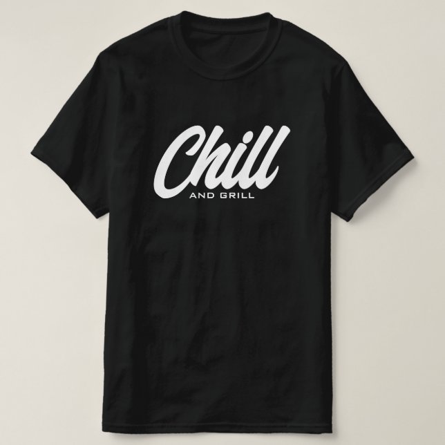 Kalt und Grill lustige schwarze GRILLEN zum Shirt  (Design vorne)