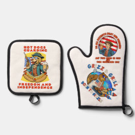 Kaltbier am 4. Juli Ofenhandschuh & Topflappen-Set