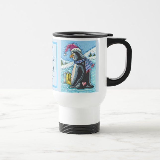 KALTBODEN WARMES HERZ, PENGUIN REISE MUG REISEBECHER (Rechts)