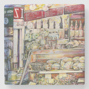 Kaltbrauen in einem heißen Deli Steinuntersetzer