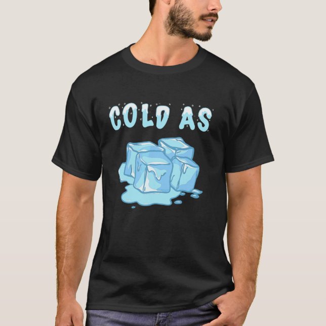 Kälte als Eiskuben Schnee Coole Schneeflocken Froz T-Shirt (Vorderseite)
