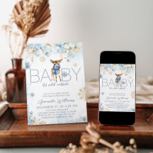 Kälte Außendusche des Deer Winter Baby Boy