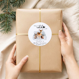 Kälte Außerhalb Winter Waldtierschnee Runder Aufkleber