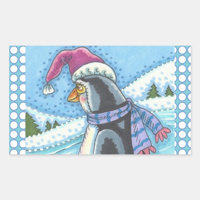 KALTE BOTTOM WARM HERZ, PENGUIN CHRISTMAS STICKER (Vorderseite)