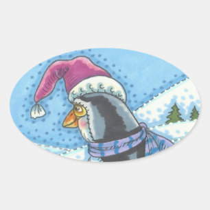 KALTE BOTTOM WARM HERZ, PENGUIN CHRISTMAS STICKER