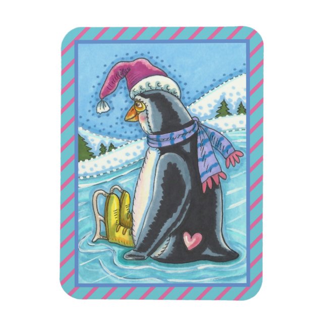 KALTE BOTTOM WARME HERZ PENGUIN CHRISTMAS MAGNET (Vertikal)
