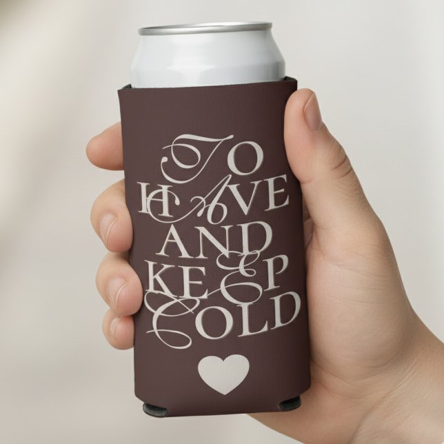 Kalte Gastgeschenk Hochzeit haben und Behalten Selters Dosenkühler (Keep the drinks cold and the vibes classy with this Modern Brown Wedding Can Cooler!)