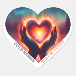 Kalte Hände warmes Herz Herz-Aufkleber