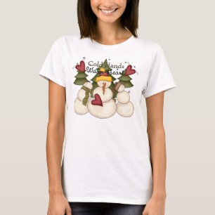 Kalte Hände Warmes Herz Schneemann Langschläfchen T-Shirt