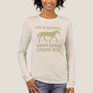 Kalte Hände Warmes Herz Starker Ritt Langarm Pferd Tri-Blend Shirt