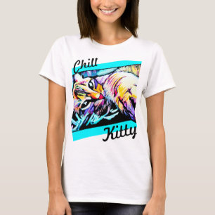 Kalte Miezekatze-flowy Spitze T-Shirt
