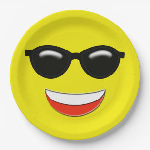 Kalte Sonnenbrille Emoji Pappteller