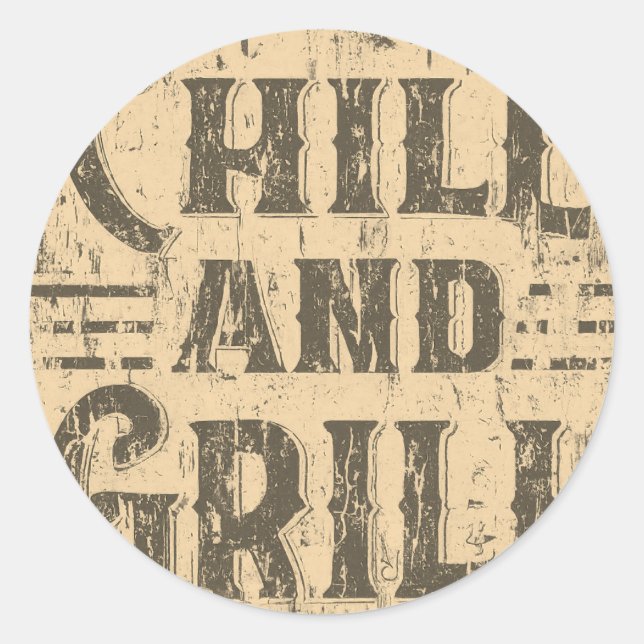 Kälte und Grill Runder Aufkleber (Vorderseite)