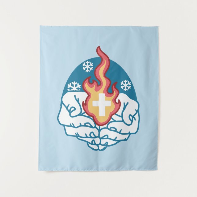 Kalte Veränderung, Feuer des Glaubens - Motivieren Wandteppich (Vorderseite)