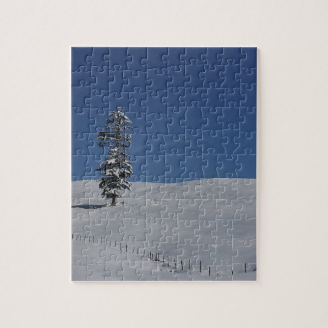 Kalte Winterlandschaft 4 Snowy Puzzle (Vertikal)
