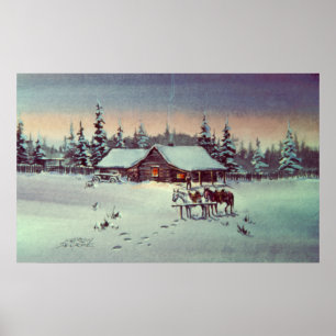 KALTE WINTERNACHT VON SHARON SHARPE POSTER