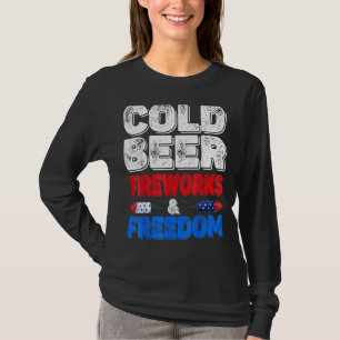 Kalter Bier Feuerwerk & Freiheit 4. Juli Merica U T-Shirt