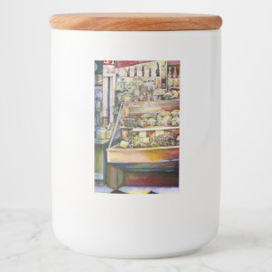 Kalter Brei in einem heißen Deli Lebensmitteletikett