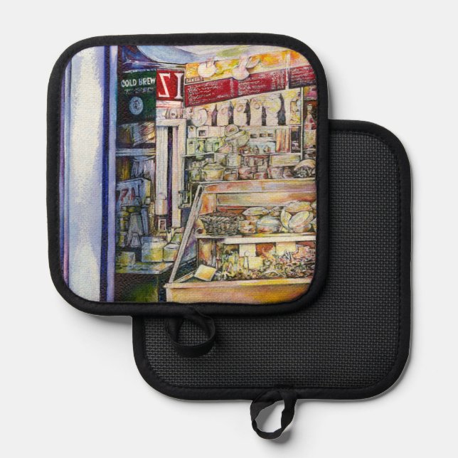 Kalter Brei in einem heißen Deli Topflappen (Vorderseite/Rückseite)