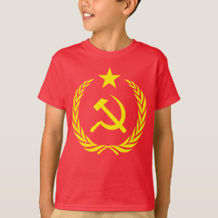 Kalter Kriegs-kommunistische Flagge scherzt Hanes T-Shirt