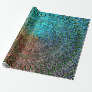 Kalter MetallBlumeMandala Geschenkpapier