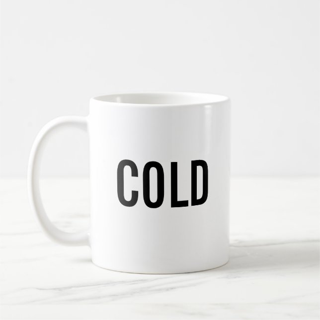 Kalter minimalistischer weißer Becher  Kaffeetasse (Links)