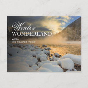 Kälter Sonnenaufgang im Winter über dem Flathead Postkarte