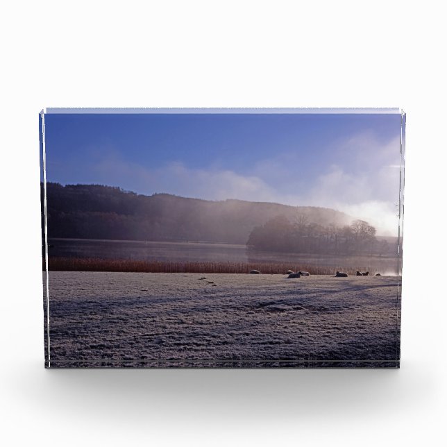 Kalter Wintermorgen Esthwai Water England Fotoblock (Vorderseite)