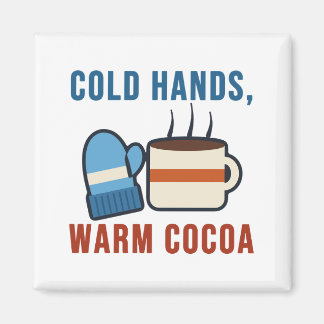 Kaltes Hände Warmes Kakao Cozy Mitten Winter Pun Magnet