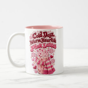 Kaltherzige rosa Latte Weihnachten Zweifarbige Tasse
