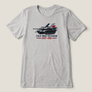 Kaltkrieg-Panzer Veteran Militärpanzerung Tri-Blend Shirt