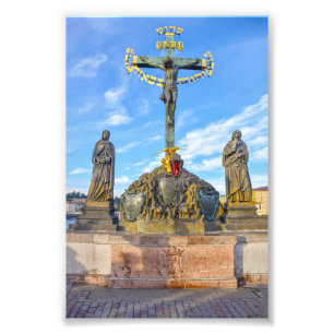 Kalvarienberg-Skulptur, Karlsbrücke, Prag Fotodruck