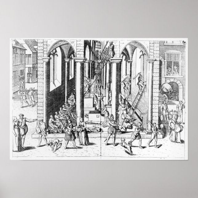 Kalvinisten zerstören Statuen Poster (Vorne)