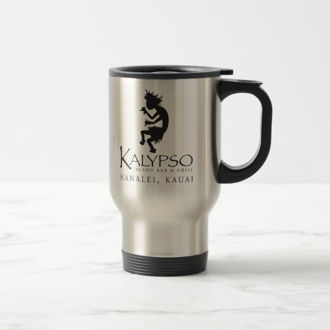 Kalypso Kane Logo im Schwarzen Reisebecher (Rechts)