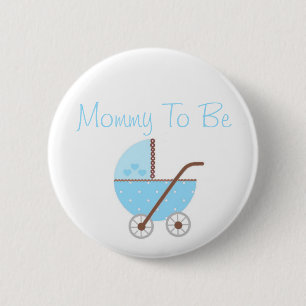 Kam entlang eine Wagen-Babyparty-Mama, zum zu sein Button