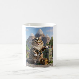 KAM KAM Der Voxel-Explorer Realistischer Gamer-Kat Kaffeetasse
