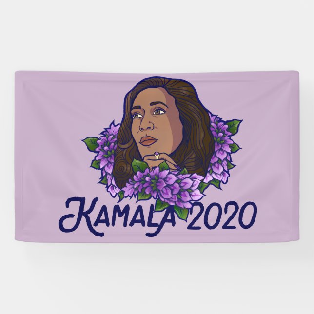 Kamala 2020 Lila Violett Kunst Banner (Horizontal)